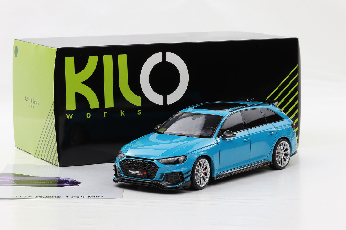 1:18 NZG Audi A4 Rs4 Darwin Pro (B9) Avant Sw 2020 Blue Met