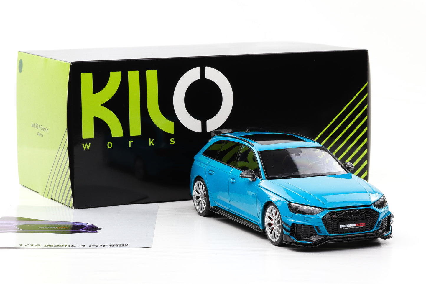 1:18 NZG Audi A4 Rs4 Darwin Pro (B9) Avant Sw 2020 Blue Met