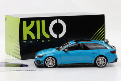 1:18 NZG Audi A4 Rs4 Darwin Pro (B9) Avant Sw 2020 Blue Met