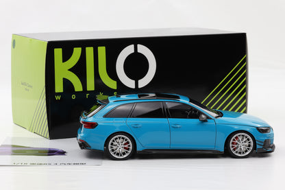 1:18 NZG Audi A4 Rs4 Darwin Pro (B9) Avant Sw 2020 Blue Met