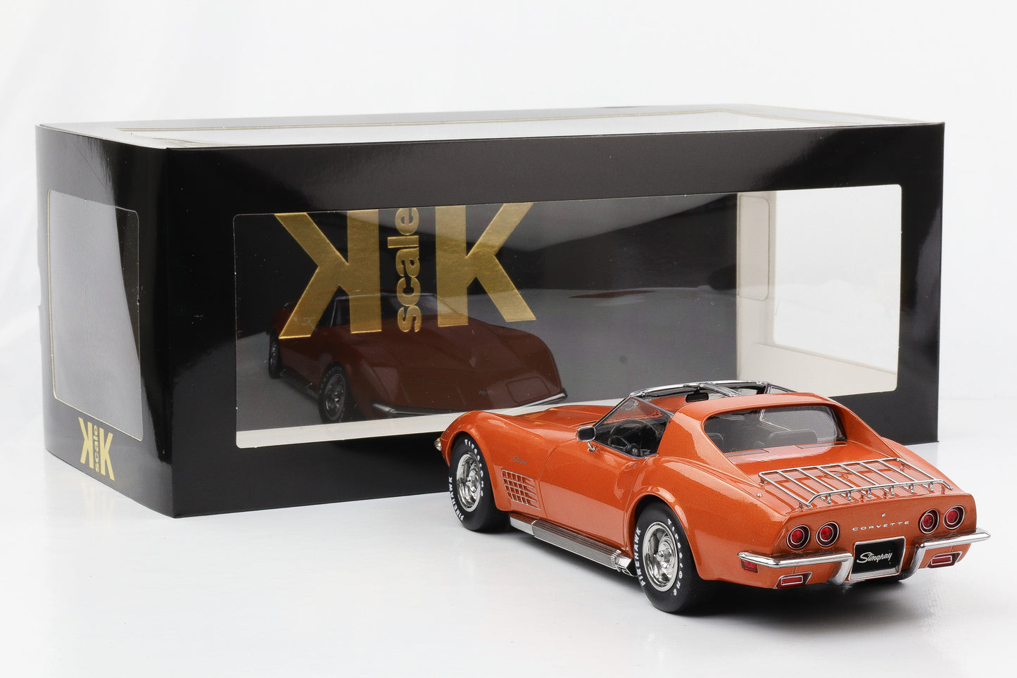 1:18 雪佛兰 Corvette C3 Stingray Targa 1972 橙色金属 KK 比例