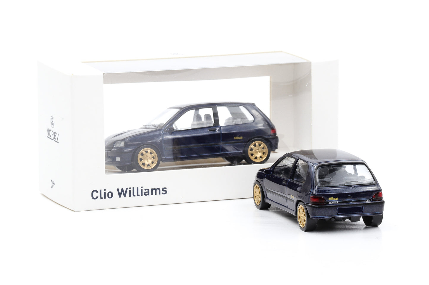 1:43 Jet Car Norev Renault Clio Williams 1993 dunkleblau goldene Felgen
