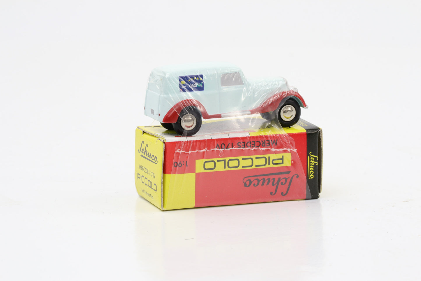 1:90 Mercedes-Benz 170V azzurro rosso Debitel Schuco Piccolo