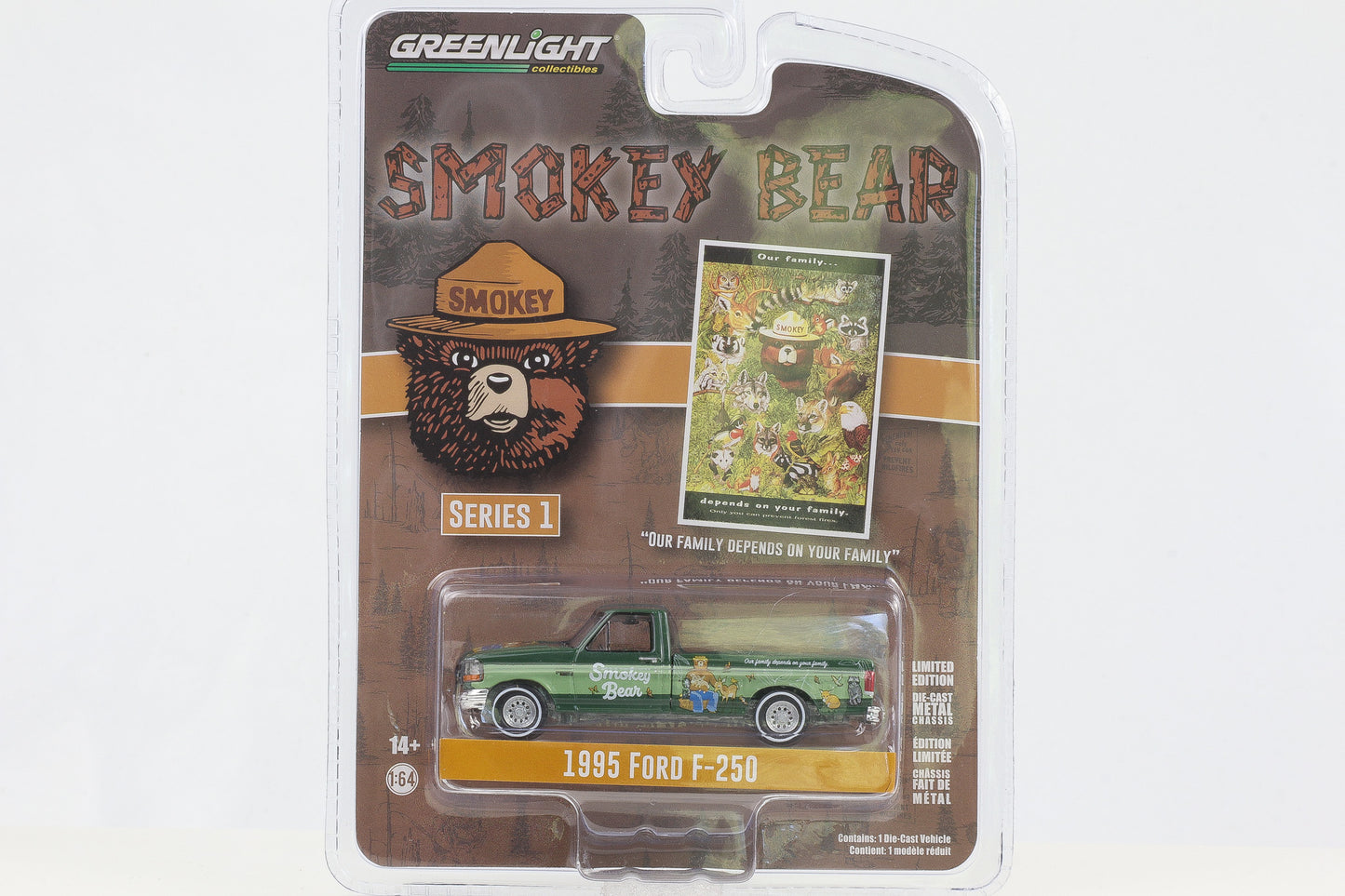 1:64 Greenlight Smokey Bear - 1995 Ford F-250 dunkelgrün