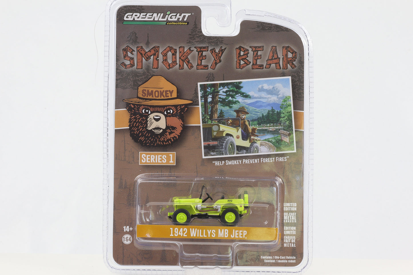 1:64 Greenlight Smokey Bear - 1942 Willys MB Jeep