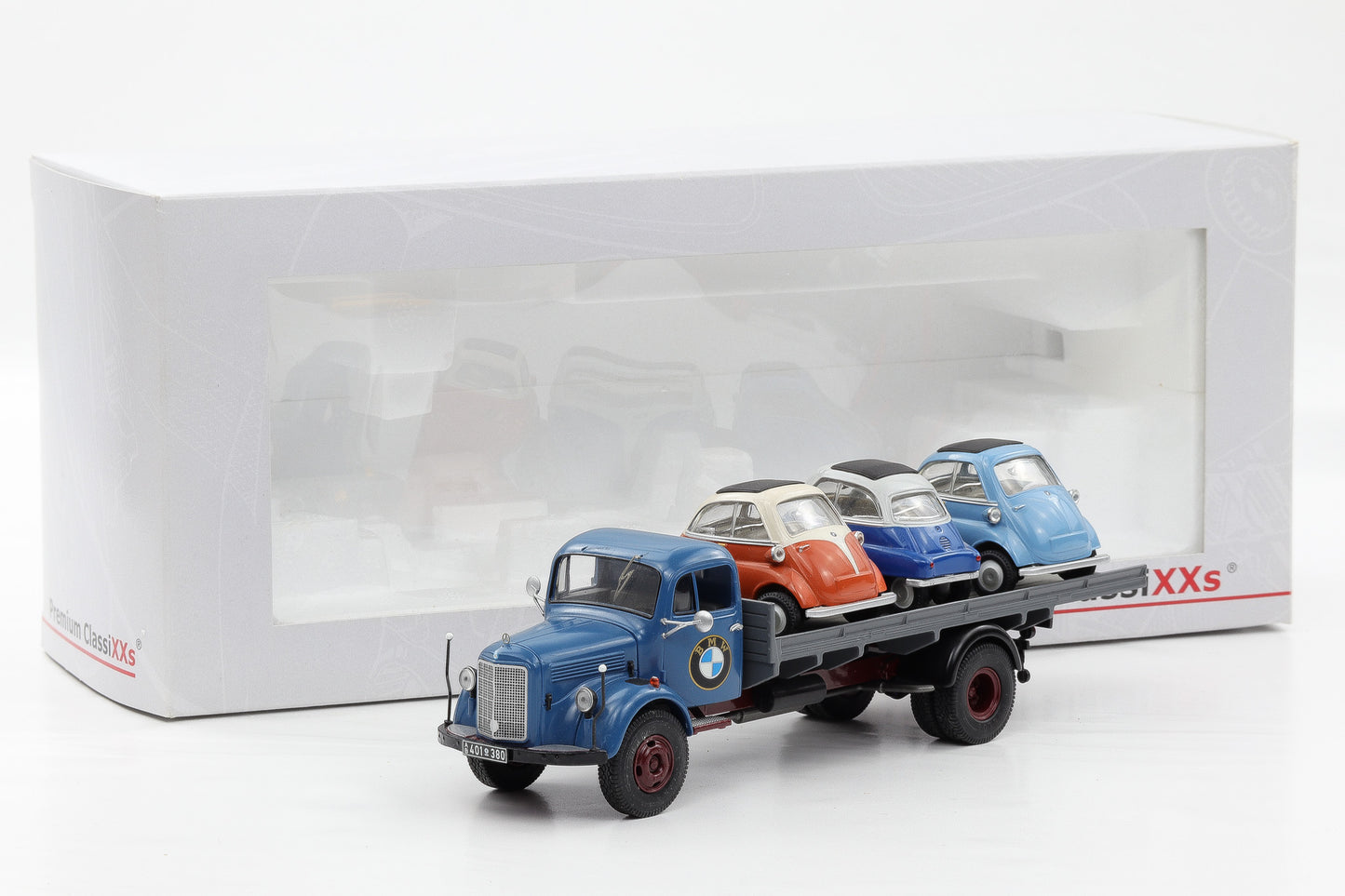 1:43 Premium Classixxs Mercedes-Benz L3500 LKW (3x) Isetta Auslieferung- Fehlteile