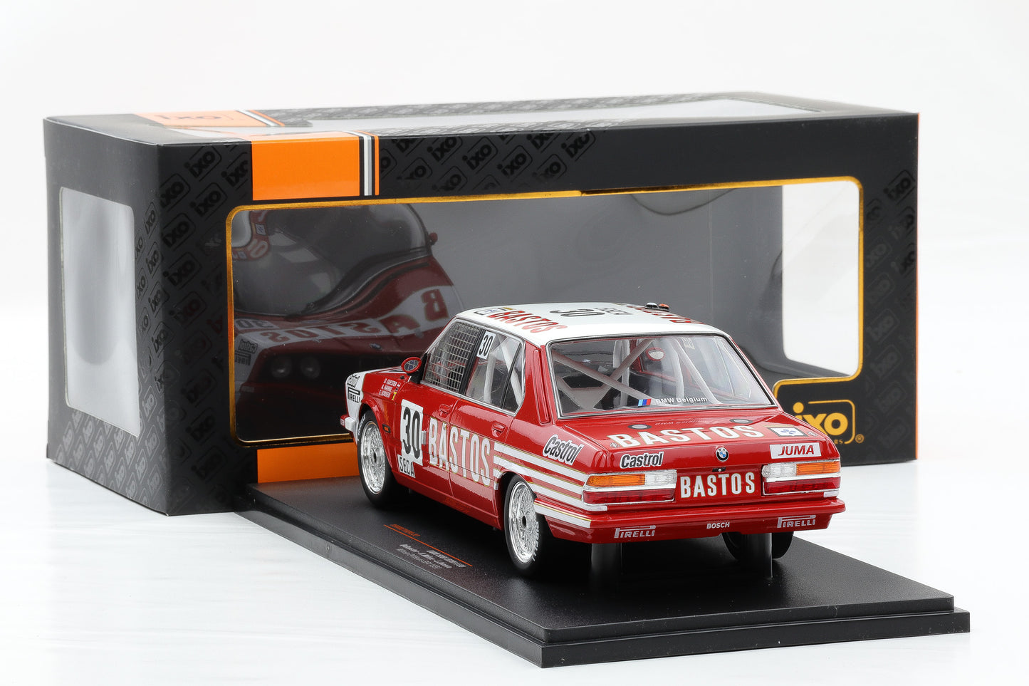 1:18 IXO BMW 528i E28 #30 Bastos 24h Spa 1982 Heyer Hahne Joost