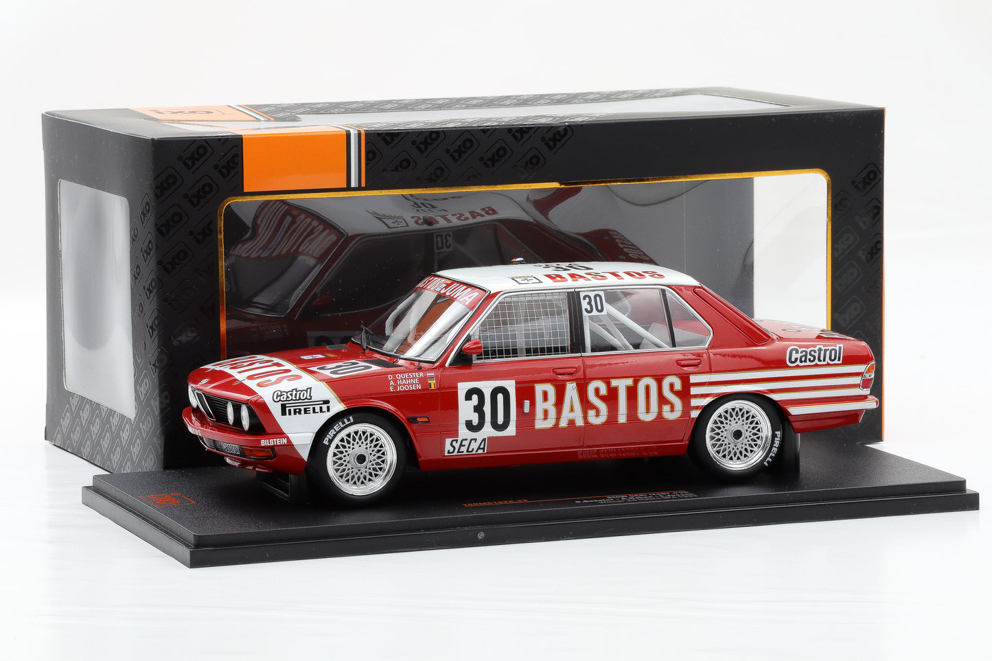 1:18 IXO BMW 528i E28 #30 Bastos 24h Spa 1982 Heyer Hahne Joost