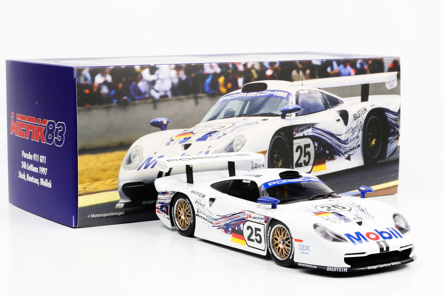 1:18 Werk83 Porsche 911 GT1 #25 Stuck, Boutsen, Wollek 24h Le Mans 1997