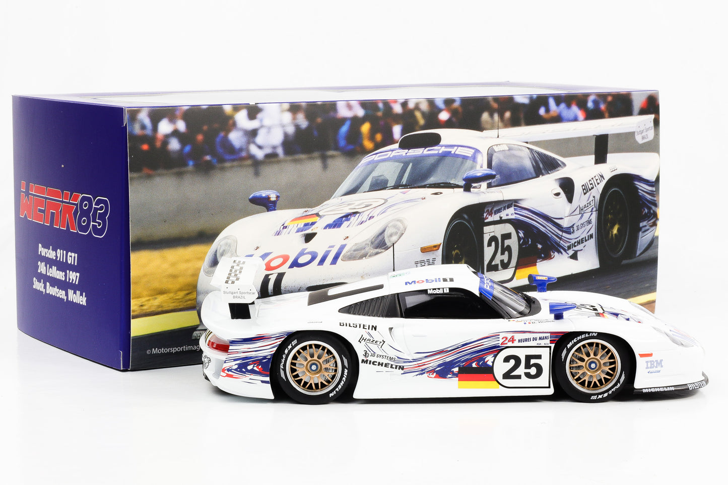 1:18 Werk83 Porsche 911 GT1 #25 Stuck, Boutsen, Wollek 24h Le Mans 1997