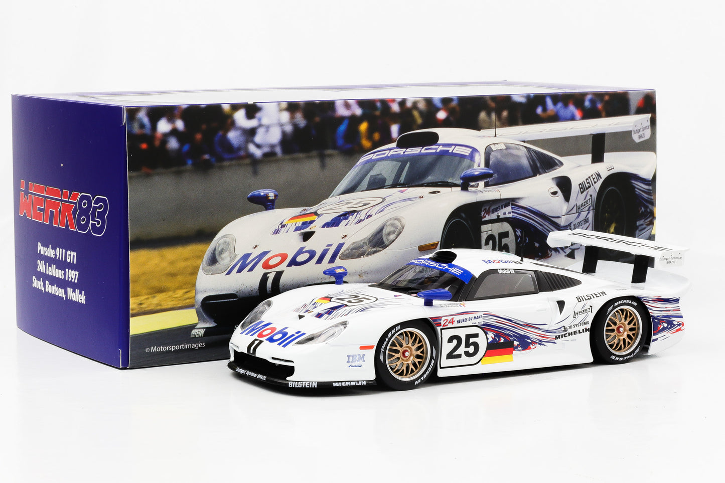 1:18 Werk83 Porsche 911 GT1 #25 Stuck, Boutsen, Wollek 24h Le Mans 1997