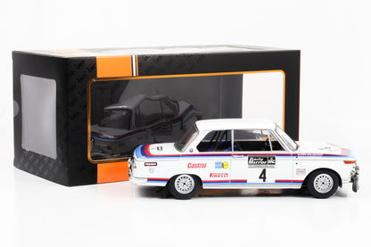 1:18 IXO BMW 2002 #4 Waldegard, Thorszelius RAC Rally 1973 weiß mit Streifen