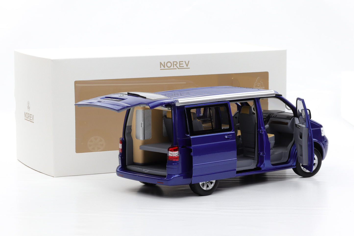 1:18 Norev VW T5 VW California Bus Camping Ravennablau metallic 2003 188607