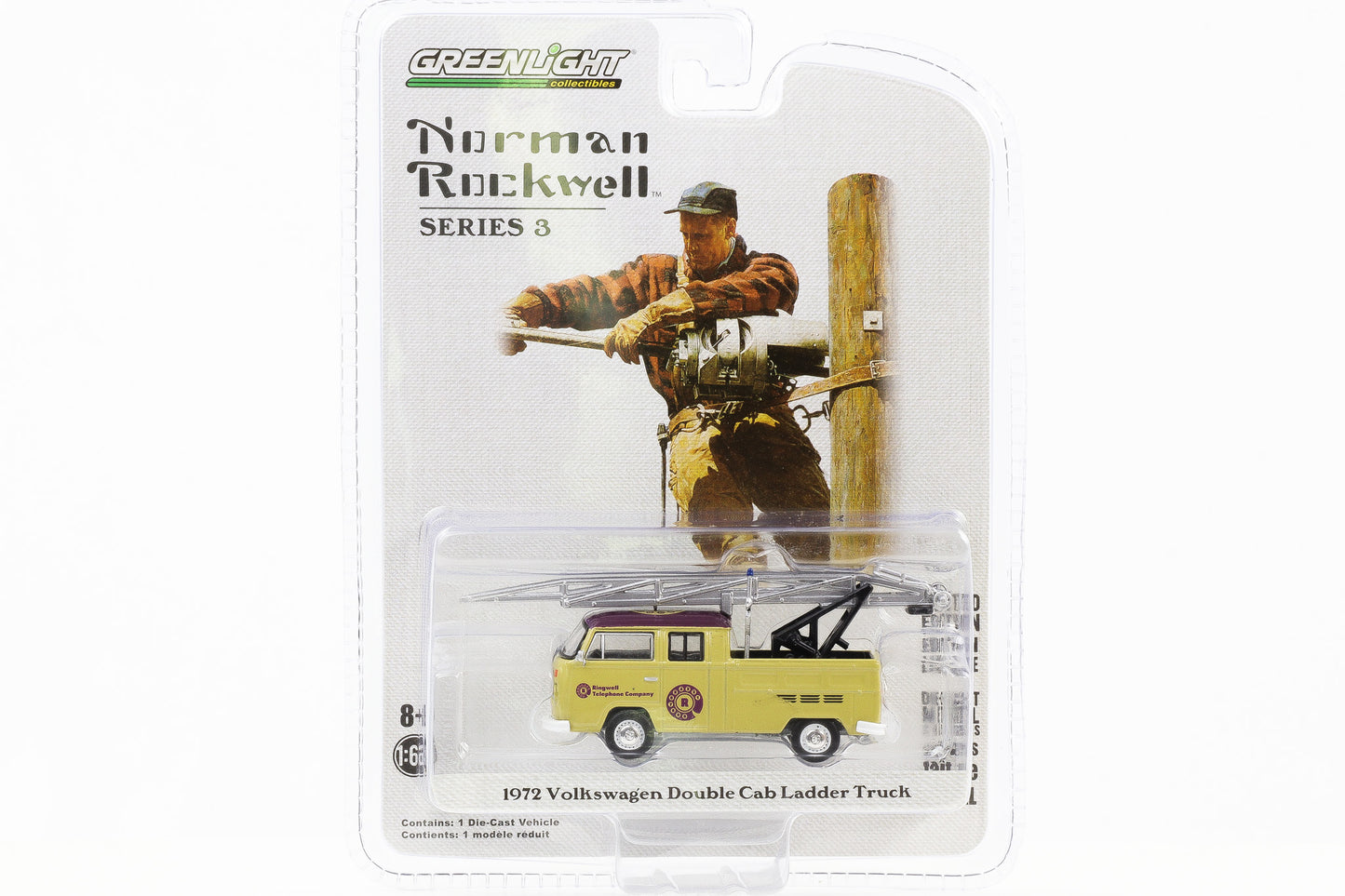 1:64 Greenlight Norman Rockwell - 1972 Volkswagen Double Cab Ladder Truck beige