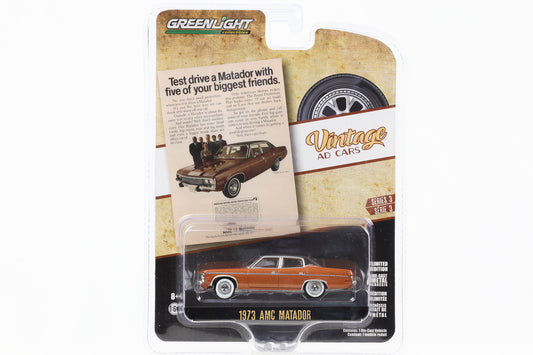 1:64 Greenlight Vintage AD Cars - 1973 AMC Matador metallic-braun