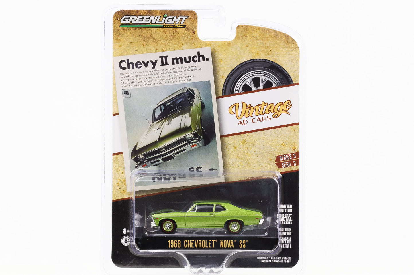 1:64 Greenlight Vintage AD Cars - 1968 Chevrolet Nova SS metallic-grün