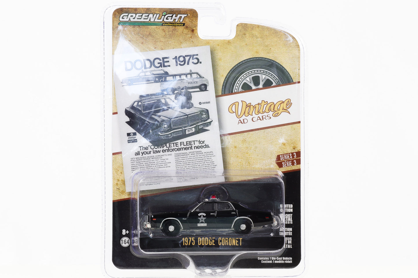 1:64 Greenlight Vintage AD Cars - 1975 Dodge Coronet Police Department State Police