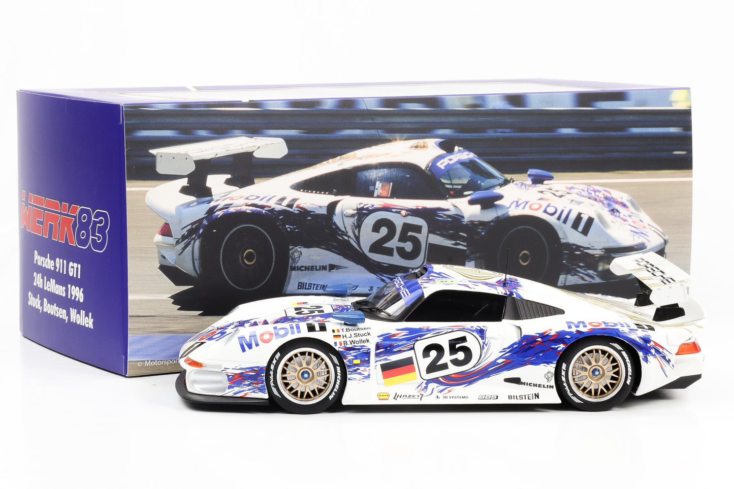 1:18 Werk 83 Porsche 911 GT1 #25 Stuck, Boutsen, Wollek 2nd 24h Le Mans 1996