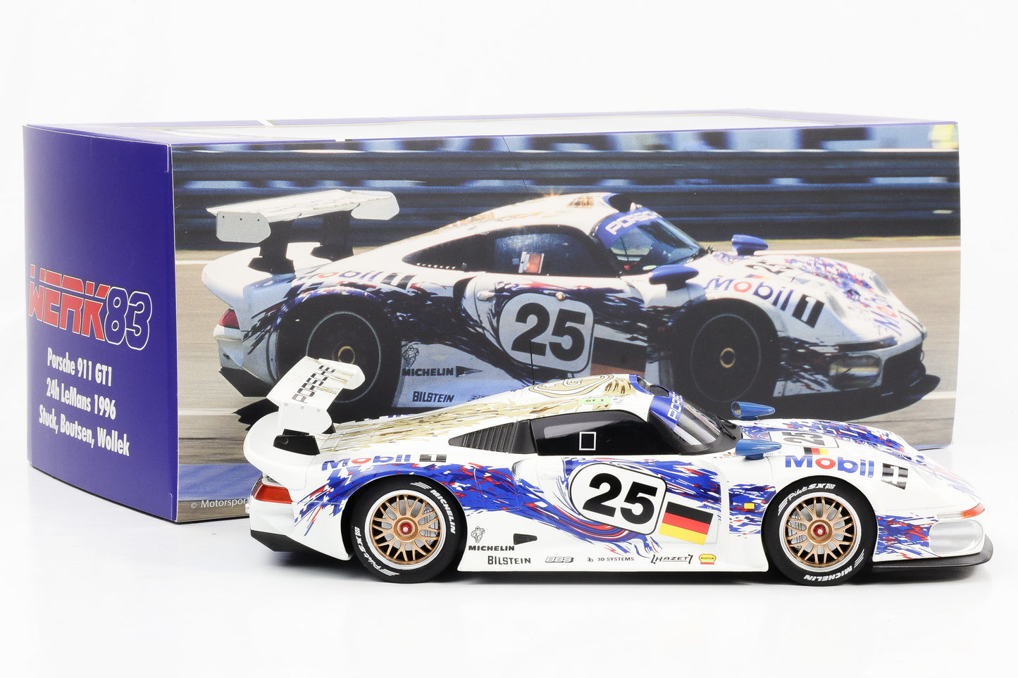 1:18 Werk 83 Porsche 911 GT1 #25 Stuck, Boutsen, Wollek 2nd 24h Le Mans 1996