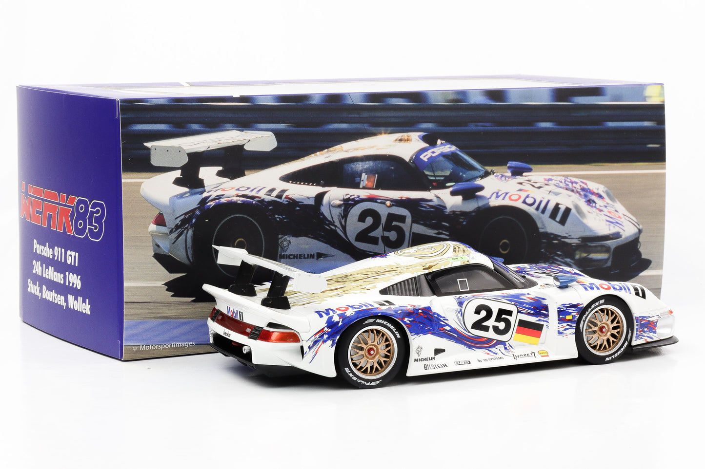 1:18 Werk 83 Porsche 911 GT1 #25 Stuck, Boutsen, Wollek 2nd 24h Le Mans 1996