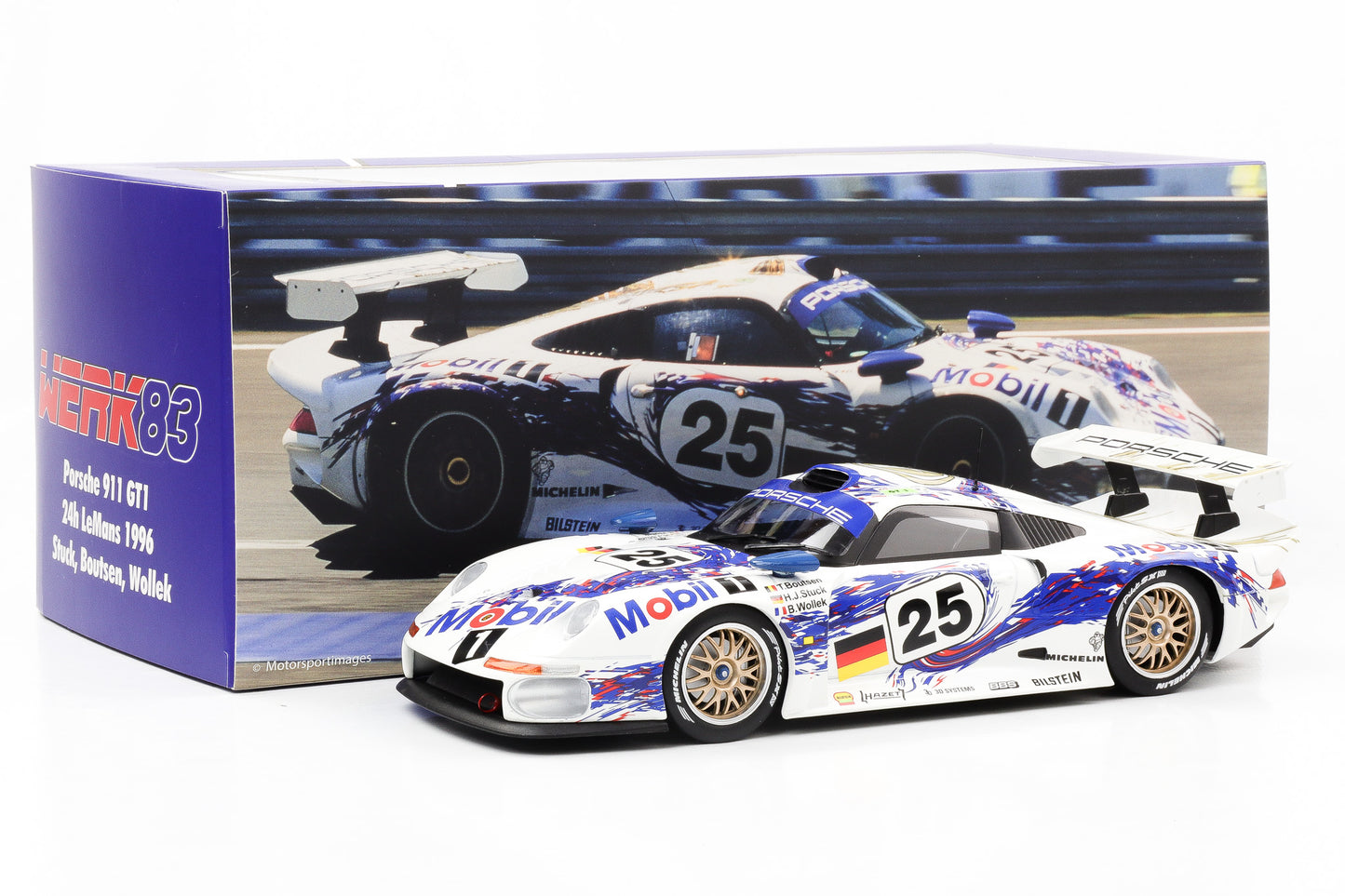 1:18 Werk 83 Porsche 911 GT1 #25 Stuck, Boutsen, Wollek 2nd 24h Le Mans 1996