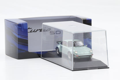 1:43 Spark Porsche 911 Turbo 3.0 Coupe silver-green metallic MAP Museum