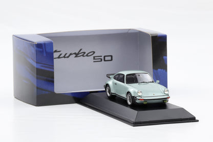 1:43 Spark Porsche 911 Turbo 3.0 Coupe silver-green metallic MAP Museum