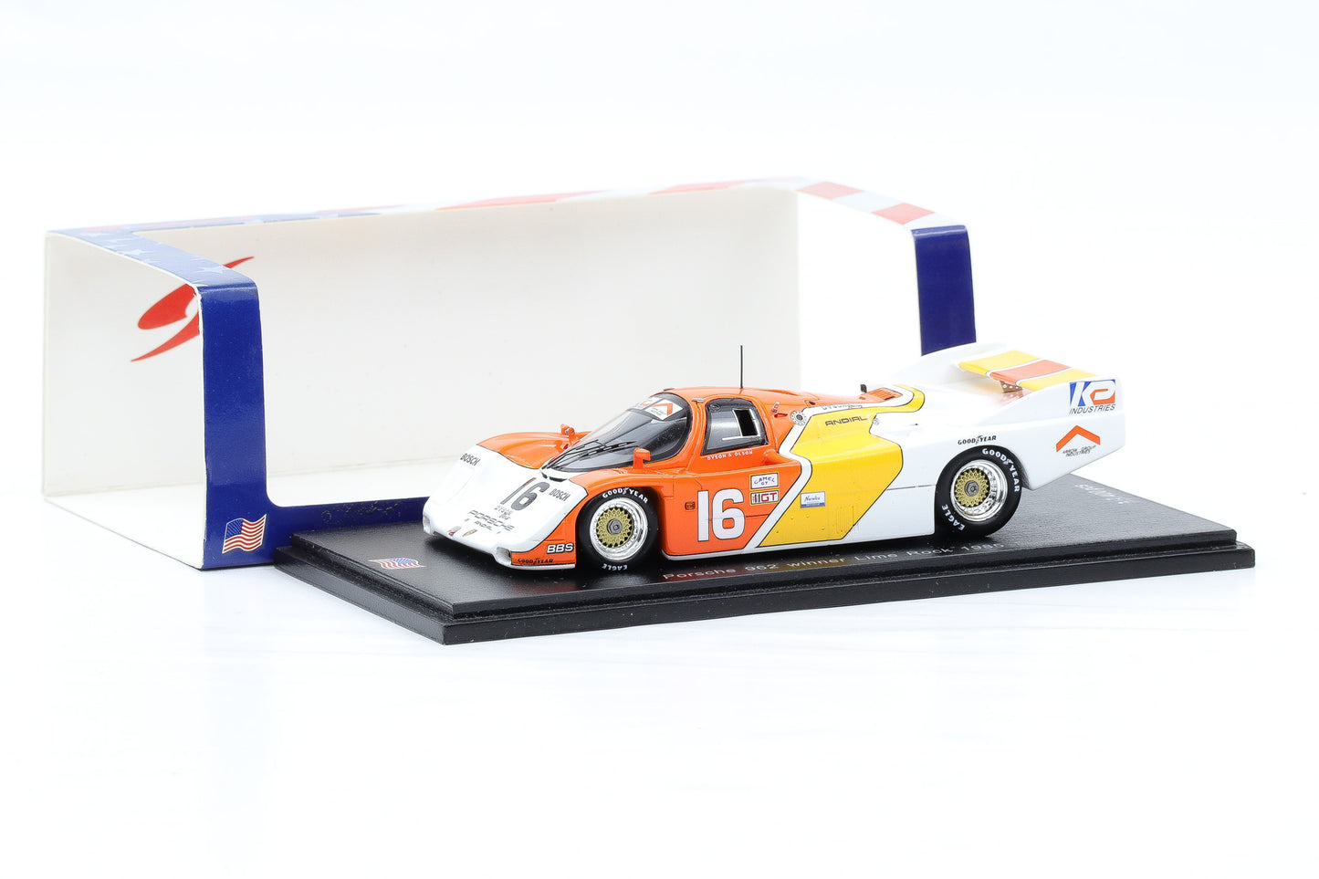 1:43 Spark Porsche 962 #16 Dyson Olson Winner Lime Rock 1985 US031