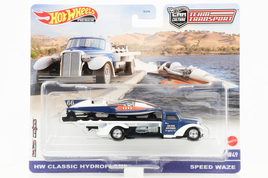 1:64 Hot Wheels HW Classic Hydroplane + Speed Waze Car Culture Team Transport #49