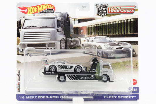 1:64 Hot Wheels '16 Mercedes-AMG GT3 + Fleet Street Car Culture Team Transport #48