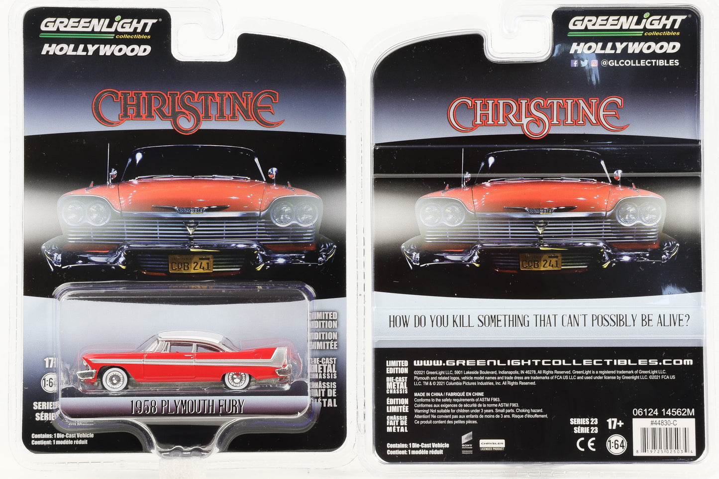 1:64 Christine 1958 Plymouth Fury Evil Version red Greenlight Hollywood