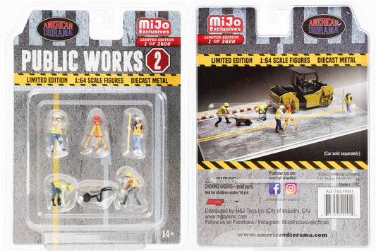 1:64 American Diorama Mijo Figur Public Works 2 - 4 Figuren + 2x Zubehör Limited