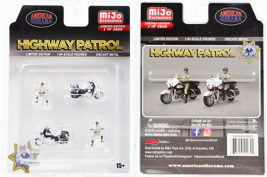 1:64 American Diorama Mijo Figur Highway Patrol - 2 Figuren + 2x Motorrad Limited