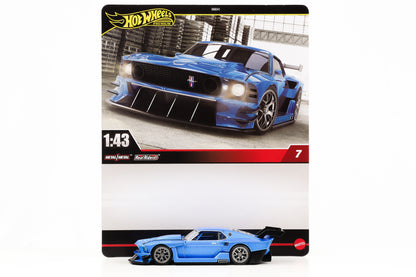 1:43 Hot Wheels Premium '69 Modified Ford Mustang metallic-blau Real Riders 7