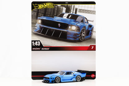 1:43 Hot Wheels Premium '69 Modified Ford Mustang metallic-blau Real Riders 7