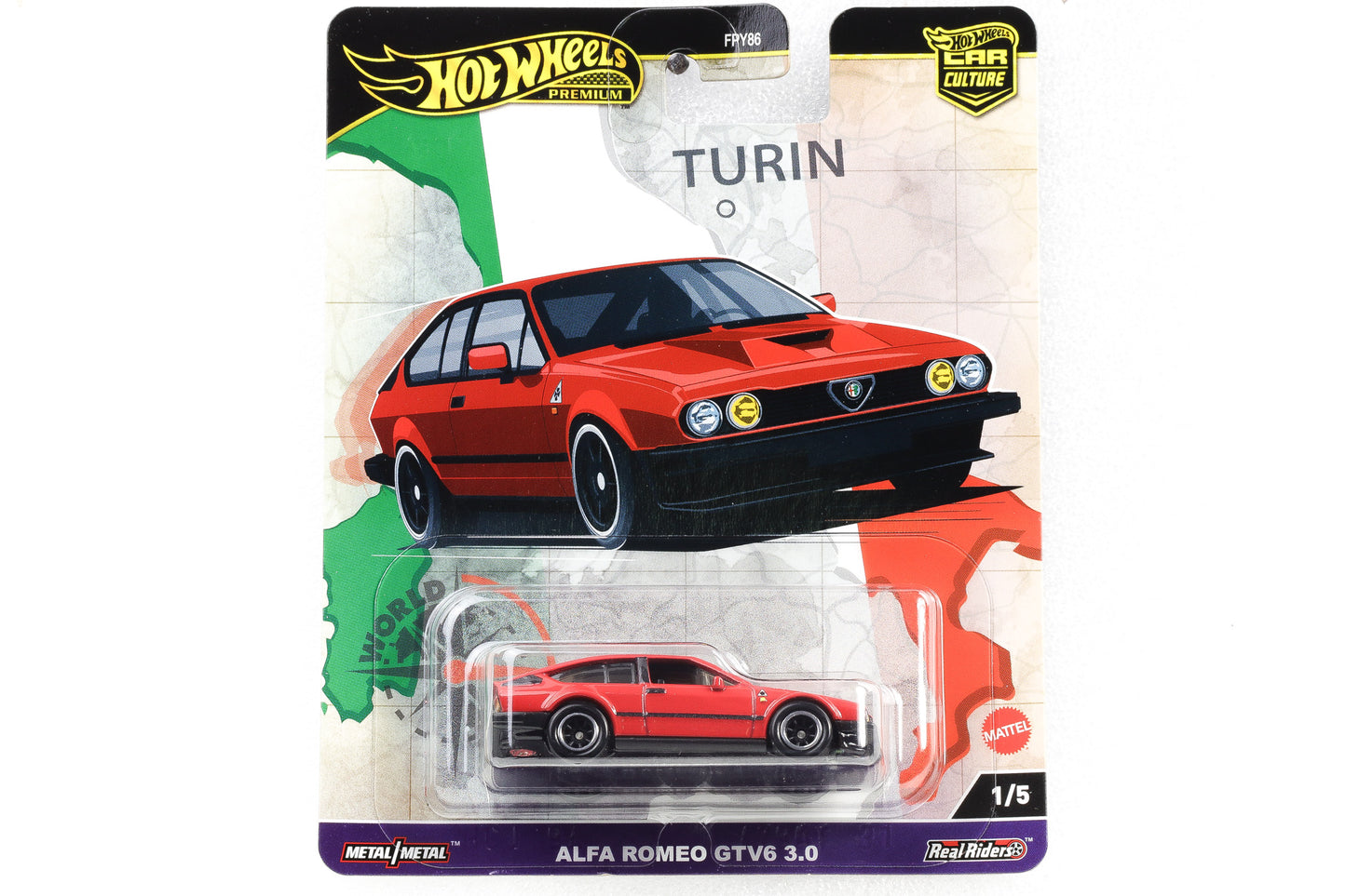 1:64 Hot Wheels Premium Alfa Romeo GTV6 3.0 red Italy Turin Car Culture 1/5