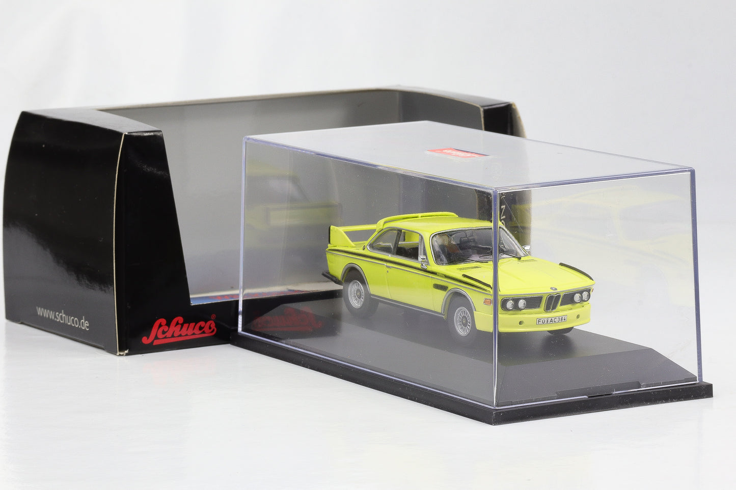 1:43 BMW 3.0 CSL Rennversion gelb Schuco diecast 450235000