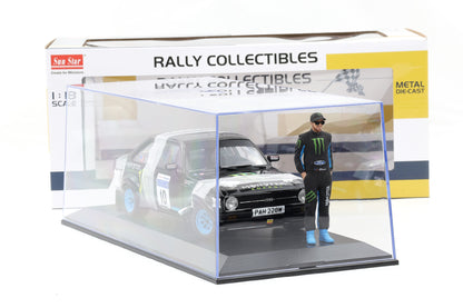 1:18 Ford Escort RS 1800 MK II McRae Rally 2008 mit Ken Block Figur / Vitrine