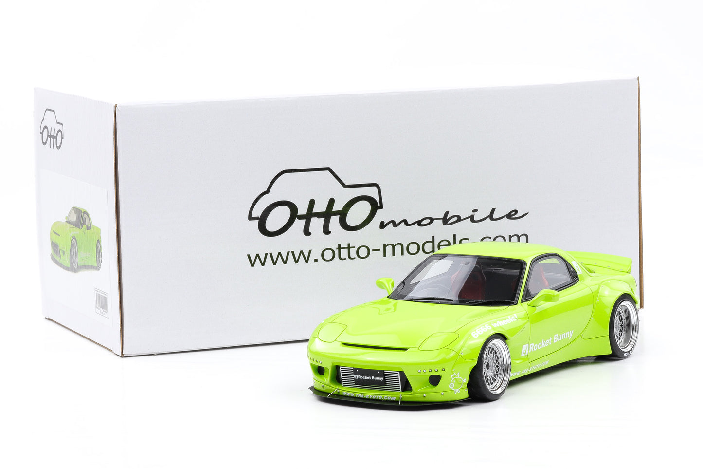 1:18 OTTOmobile Mazda RX-7 FD3S Rocket Bunny Aero V1 pearl green 2015 OT1155