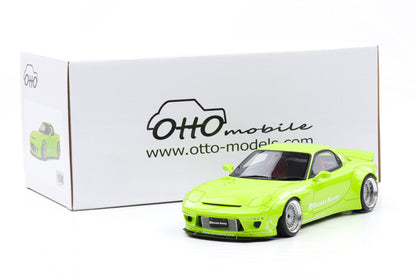 1:18 OTTOmobile Mazda RX-7 FD3S Rocket Bunny Aero V1 pearl green 2015 OT1155