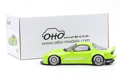1:18 OTTOmobile Mazda RX-7 FD3S Rocket Bunny Aero V1 pearl green 2015 OT1155