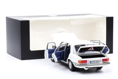 1:18 Norev Mercedes-Benz 350 SEL W116 1973/80 weiss  Dealer mit Vitrine