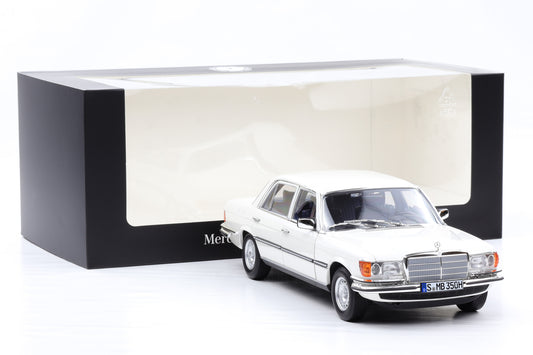 1:18 Norev Mercedes-Benz 350 SEL W116 1973/80 weiss full opening Dealer Edition