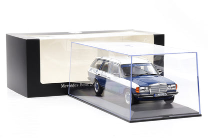 1:18 Norev Mercedes-Benz 200 W123 Servicewagen opening Dealer mit Vitrine