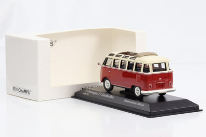 1:43 Volkswagen VW T1 Samba Bus 1963 beige rot Minichamps limited