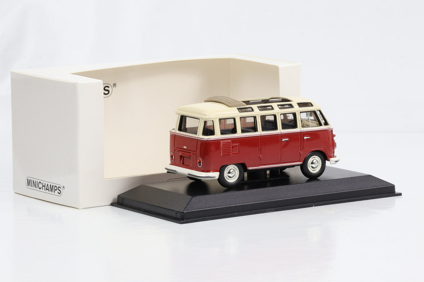 1:43 Volkswagen VW T1 Samba Bus 1963 beige rot Minichamps limited