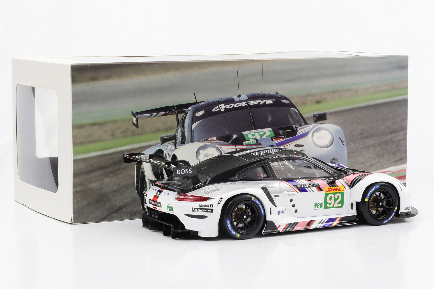 1:18 Porsche 911 RSR-19 Goodbye #92 Last Race WEC 2022 Estre Christensen Ixo