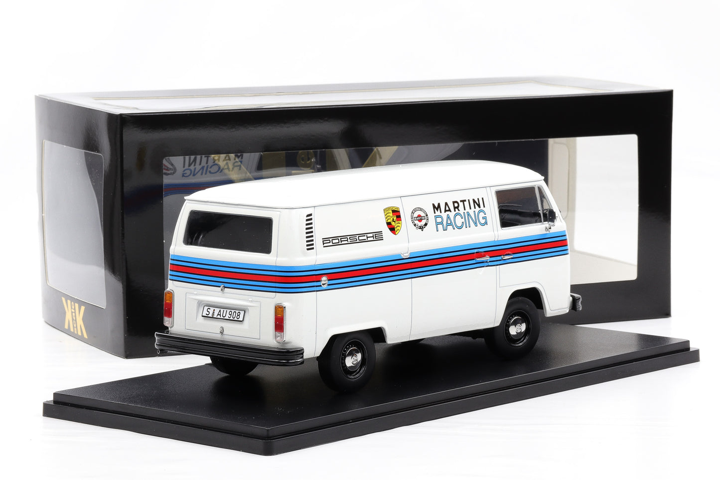 1:18 KK-Scale VW Volkswagen T2b Bus Porsche Martini Racing 1972 weiss diecast