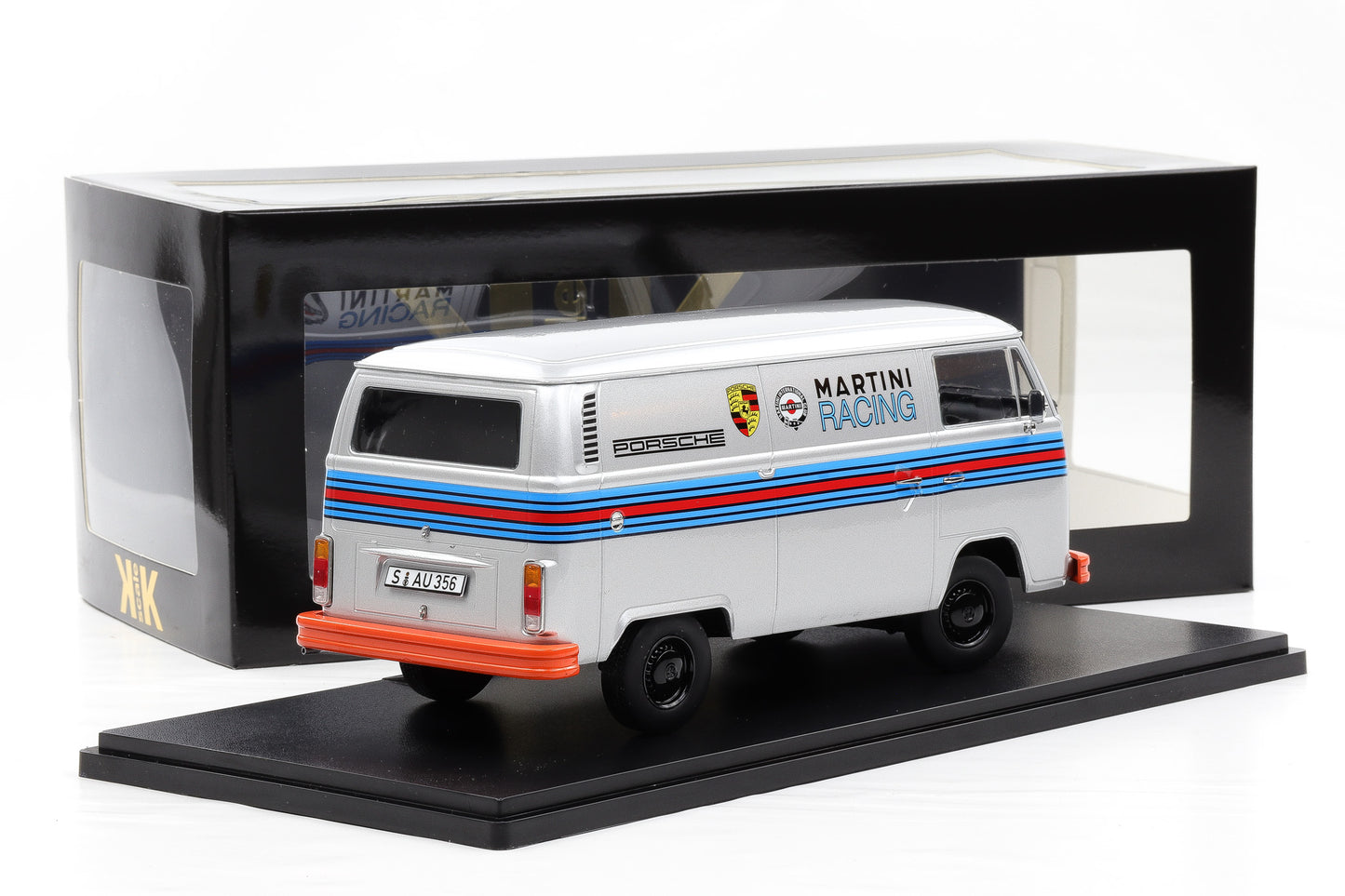 1:18 KK-Scale VW Volkswagen T2b Bus Porsche Martini Racing 1972 silber diecast