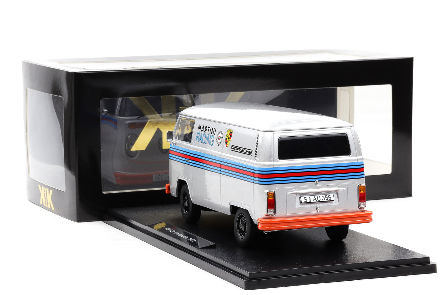 1:18 KK-Scale VW Volkswagen T2b Bus Porsche Martini Racing 1972 silber diecast